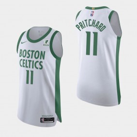 Boston Celtics Payton Pritchard 2020-21 City Authentic Vistaprint Patch Jersey White