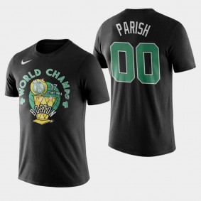 Boston Celtics Robert Parish World Champs Name Number Black T-Shirt