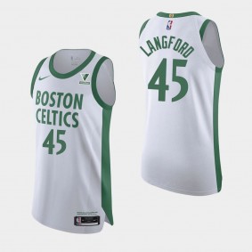 Boston Celtics Romeo Langford 2020-21 City Authentic Vistaprint Patch Jersey White