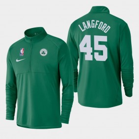 Men's Boston Celtics Romeo Langford Element Logo Performance Half-Zip Pullover Kelly Green Jacket