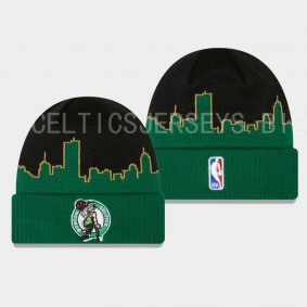 Men's Boston Celtics Black Green Beanie Tip-off Knit Hat