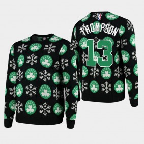 Tristan Thompson 2020 Christmas Snowflake Boston Celtics Sweater Black