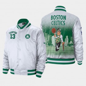Tristan Thompson 2021 City Edition Courtside Full-Snap Boston Celtics Jacket White