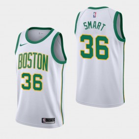 Men 2018-19 Boston Celtics Marcus Smart City White Jersey