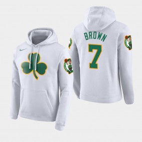 Men Boston Celtics Jaylen Brown City Edition White Hoodie