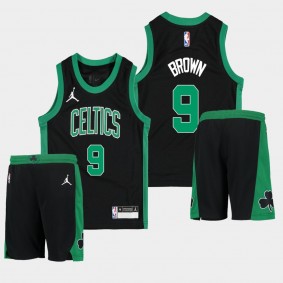 Youth Boston Celtics Moses Brown Statement Edition Jersey & Shorts Suits Black