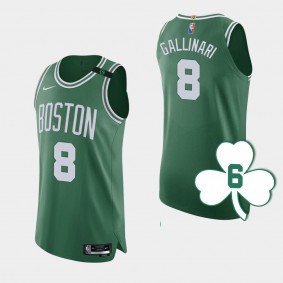 Boston Celtics Bill Russell #6 NBA Retired Number Danilo Gallinari Green Authentic Jersey