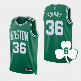 Boston Celtics Bill Russell #6 NBA Retired Number Marcus Smart Kelly Green Jersey