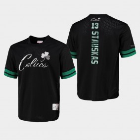 Boston Celtics Nik Stauskas Mesh Mitchell & Ness Crew Neck T-shirt Black