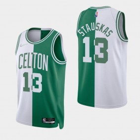Nik Stauskas Split Edition NBA 75th Jersey Boston Celtics Kelly Green White