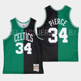Boston Celtics Paul Pierce 2007-08 Hardwood Classics Jersey Black Kelly Green Split