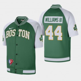 Boston Celtics Robert Williams III Short Sleeve Jacket Kelly Green White