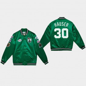 Boston Celtics Sam Hauser Satin Full Snap Champ City Jacket Green