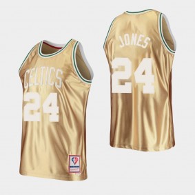 Boston Celtics NBA 75TH HWC Limited Sam Jones Jersey Gold
