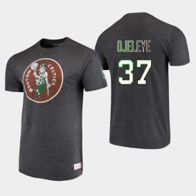 Boston Celtics Semi Ojeleye Throwback Logo Tri-Blend T-Shirt Black