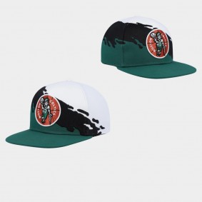 Boston Celtics Paintbrush Snapback Hat White Green