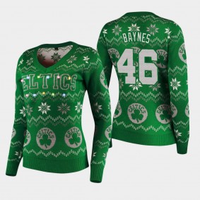 Women's Boston Celtics Aron Baynes Christmas Ugly Green Sweater
