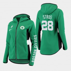 Boston Celtics Max Strus Showtime Women's Green Full-Zip Raglan Hoodie