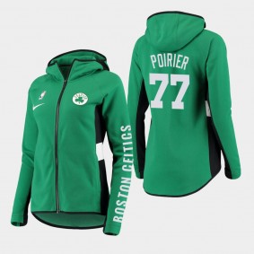 Boston Celtics Vincent Poirier Showtime Women's Green Full-Zip Raglan Hoodie
