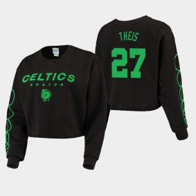 Women's Boston Celtics Daniel Theis Vintage Cut-Off Fleece Black Sweatshirt