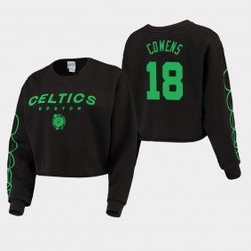 Women's Boston Celtics David Cowens Vintage Cut-Off Fleece Black Sweatshirt