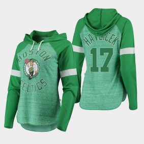 Boston Celtics John Havlicek Season Opener Raglan Long Sleeve Green Women's T-Shirt