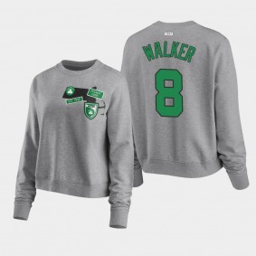 Kemba Walker Boston Celtics Patch Applique Pullover Heathered Gray Women's Sweatshirt