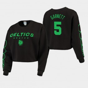 Women's Boston Celtics Kevin Garnett Vintage Cut-Off Fleece Black Sweatshirt