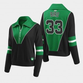 Colorblocked Larry Bird Boston Celtics Black Half-Zip Jacket