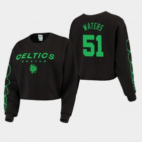 Women's Boston Celtics Tremont Waters Vintage Cut-Off Fleece Black Sweatshirt