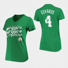 Boston Celtics Carsen Edwards Power Forward Foil V-Neck Women's T-Shirt - Kelly Green