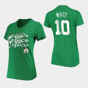 Boston Celtics Jo Jo White Power Forward Foil V-Neck Women's T-Shirt - Kelly Green