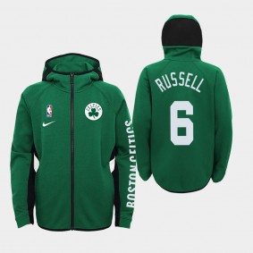 Boston Celtics Bill Russell Team Logo Youth Kelly Green Showtime Performance Hoodie