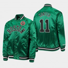 Boston Celtics Enes Kanter Hardwood Classics Lightweight Satin Raglan Full-Snap Youth Jacket Kelly Green