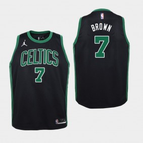 Youth Boston Celtics Jaylen Brown Statement Jordan Brand Jersey - Black