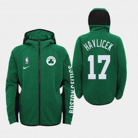 Boston Celtics John Havlicek Team Logo Youth Kelly Green Showtime Performance Hoodie