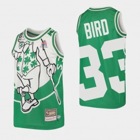 Boston Celtics Larry Bird Big Face Hardwood Classics Youth Jersey Green